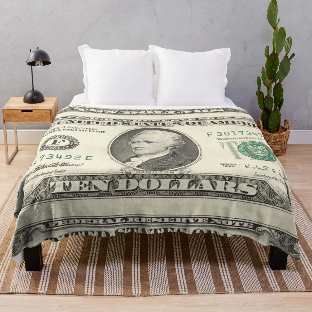 

United States ten-dollar bill - Alexander Hamilton Throw Blanket Extra Large Throw Vintage Large Blankets