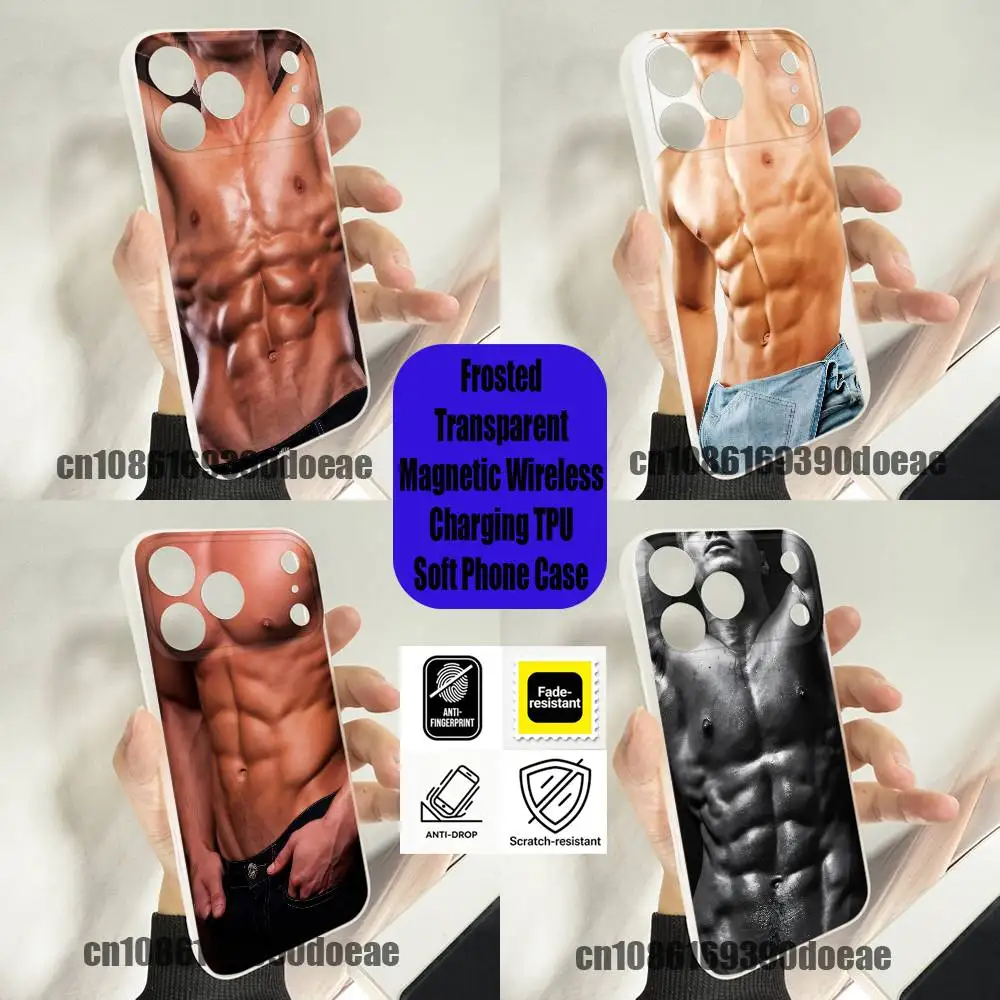 

For six pack Male Abdominal Muscle Sexy muscular man Phone Case iPhone 13,16,11,15,12,17,14,Pro,Max,Plus,Air,Wireless Clear