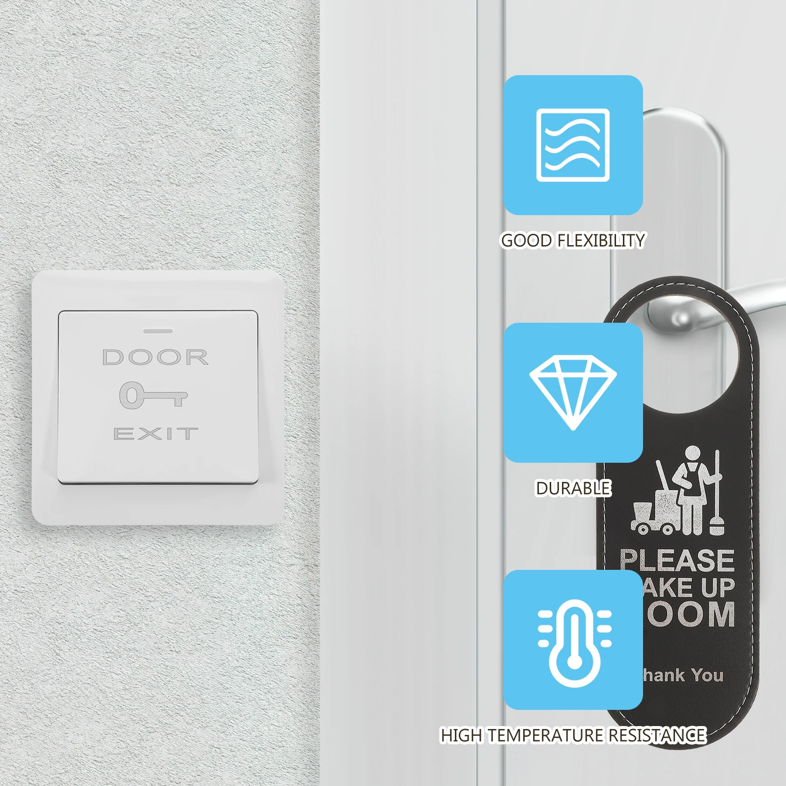 

2pcs Access Control Door Exit Switch Wall Plate Covers Push To Exit Button Durable Abs Material Easy Installation Automatic