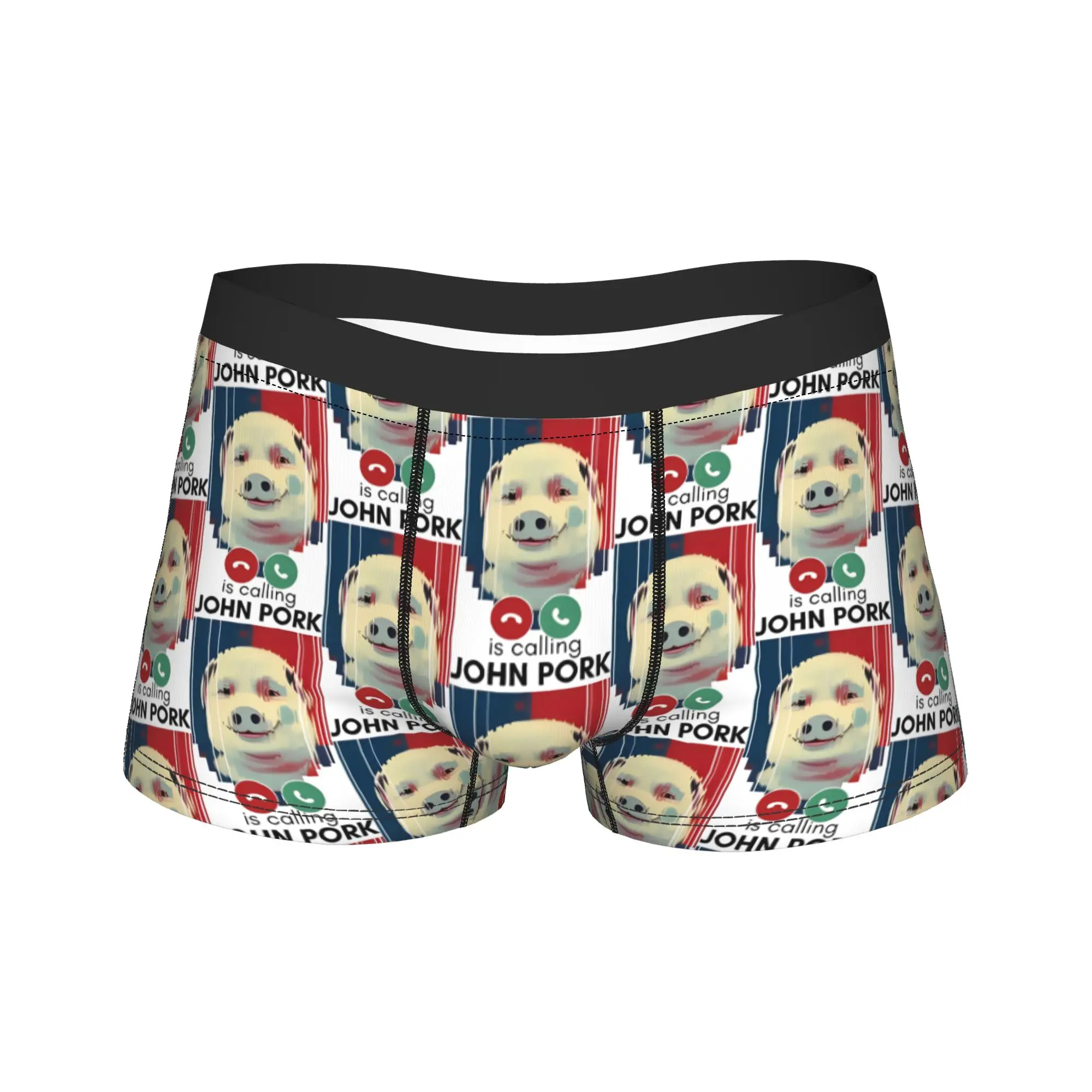 

Men John Pork Is Calling Meme Boxer Briefs Shorts Panties Soft Underwear Funny Pig Meme Male Hot Plus Size Underpants