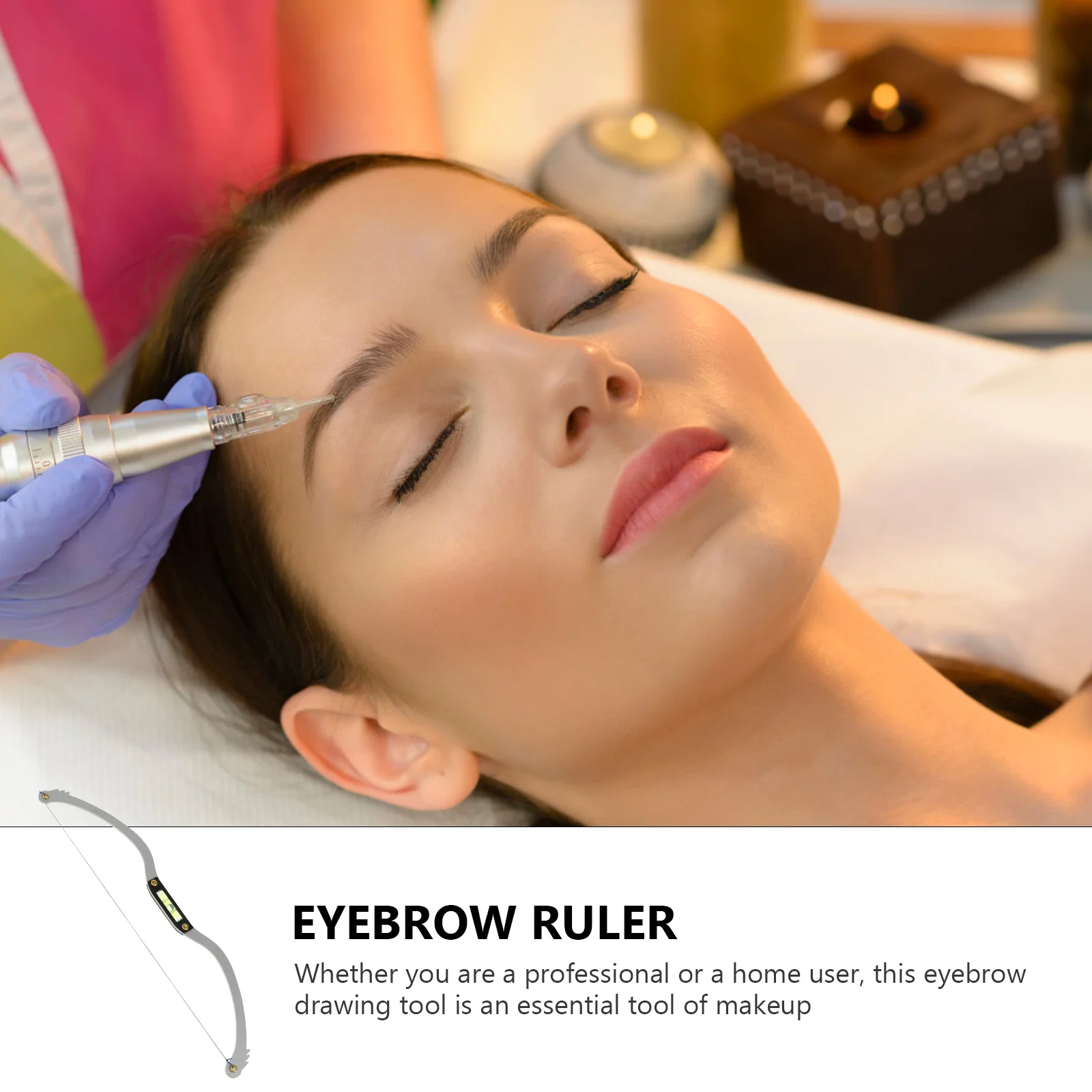 

Eyebrow Mapper Bow Shape Adjustable Stainless Steel Tool for Symmetrical Brows Mapping Positioning Ruler Measuring Drawing