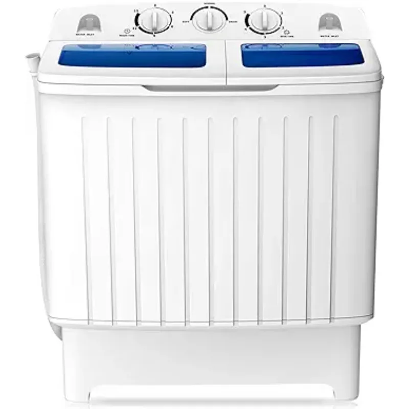 COSTWAY Portable Washing Machine, Twin Tub 20 Lbs Capacity, Washer(12 Lbs) and Spinner(8 Lbs), Durable Design,