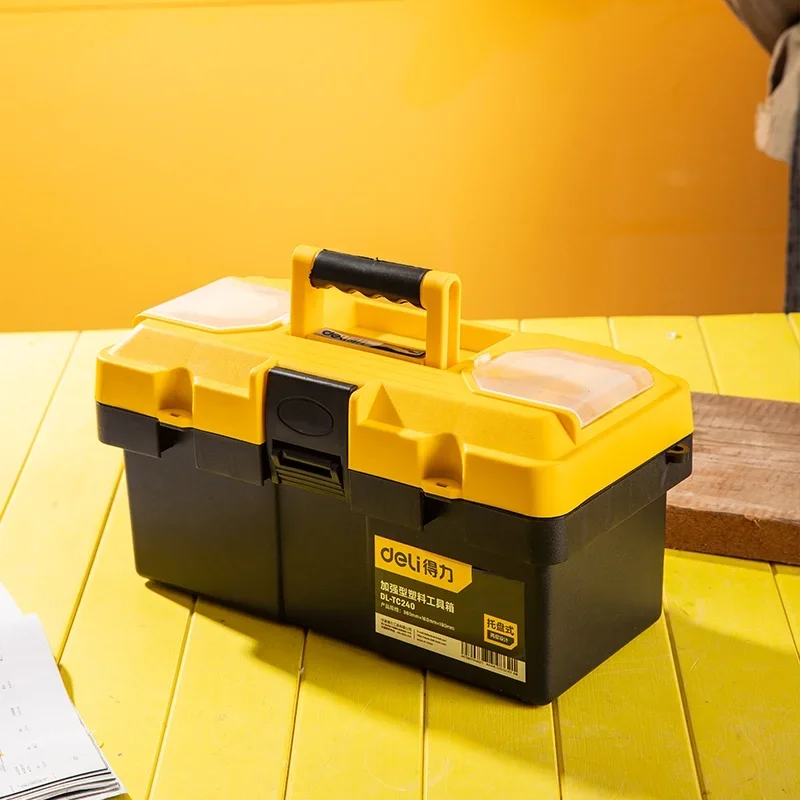 Imagem -04 - Deli-plastic Hardware Toolbox Espessado Case Ferramentas de Armazenamento Multifunções Household Electric Drill Tool Box 12 14 17