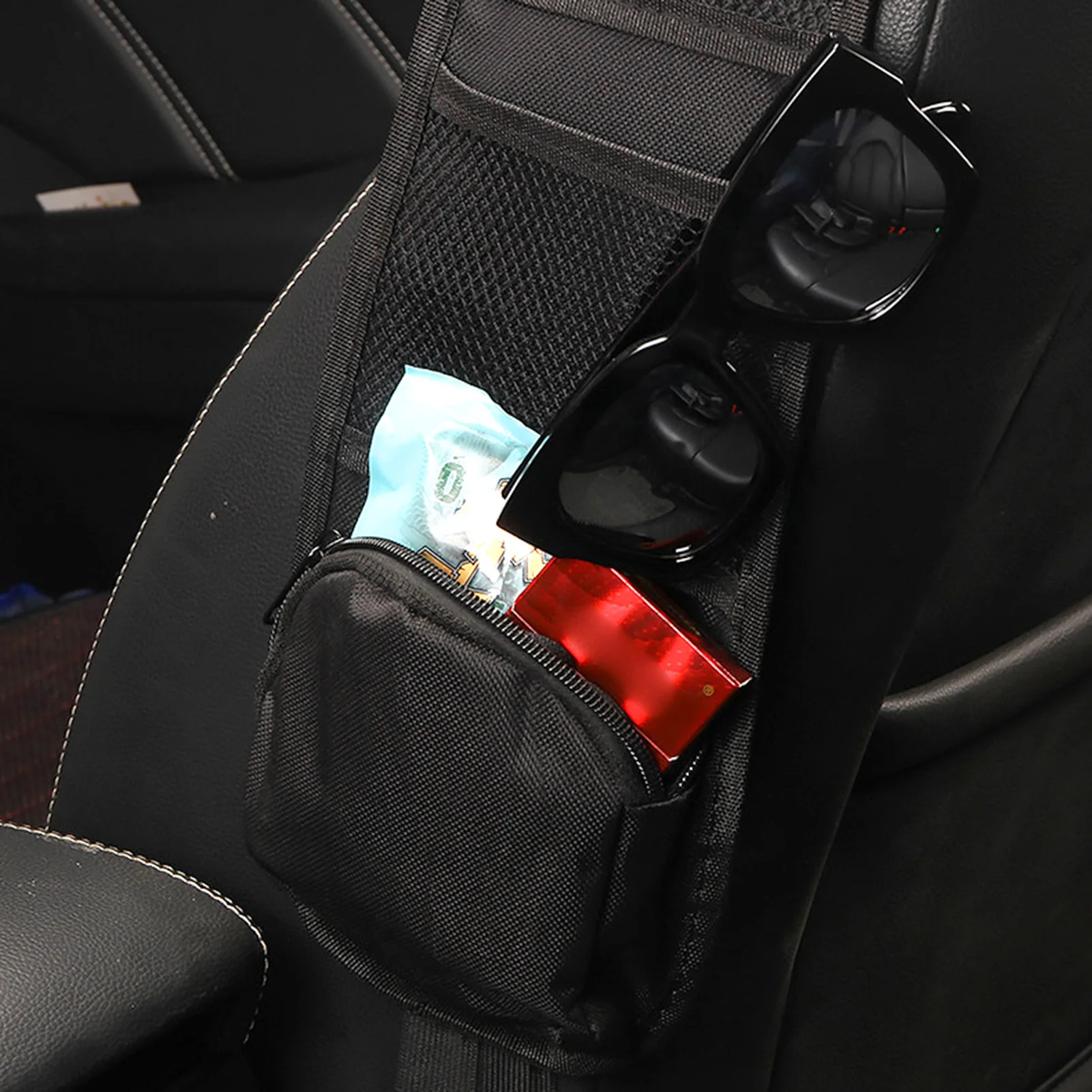 منظم جانبي لمقعد السيارة عالمي متعدد الجيوب منظم مقعد أمامي للسيارات سيارات الدفع الرباعي والشاحنات - 5