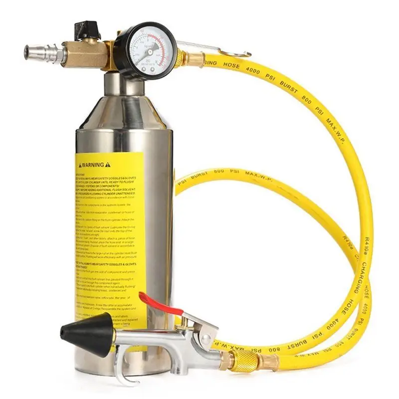 CYL-Air Conditioning Flushing Kit, Car Air Conditioning Pipe Cleaning Tool Set, R134A Air Conditioning System Flushing Kit