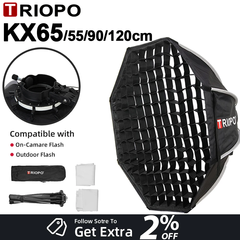 

TRIOPO KX 65cm 90cm Softbox Octagon Umbrella Light Box For Godox AD200 V1 Speedlite Flash Light Photography Studio Accessories