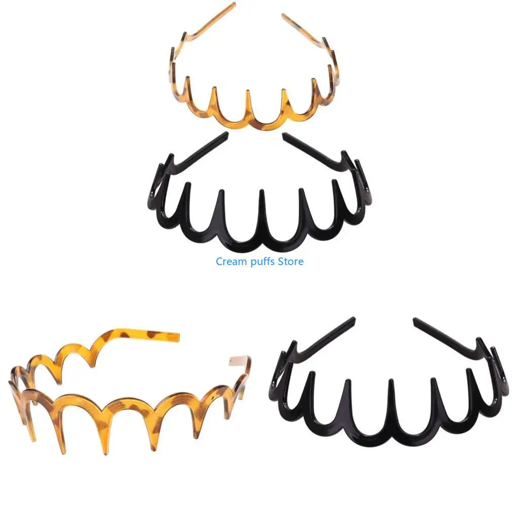 

50LE Women Girls Long Tooth Headband Plastic Resin Non-Slip Comb Hair Hoop