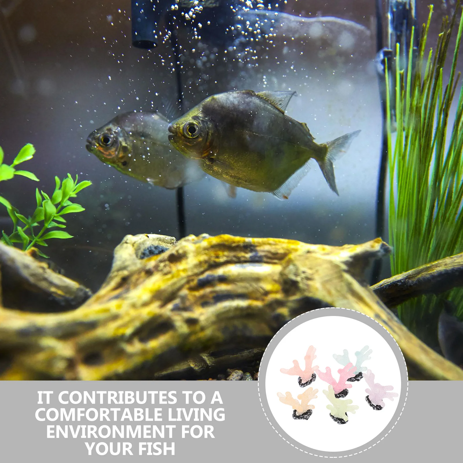 

12Pcs Luminous Coral Decor for Aquarium Small Fake Coral Ornament Resistant Wear Break No Deformation Fading Fish Tank