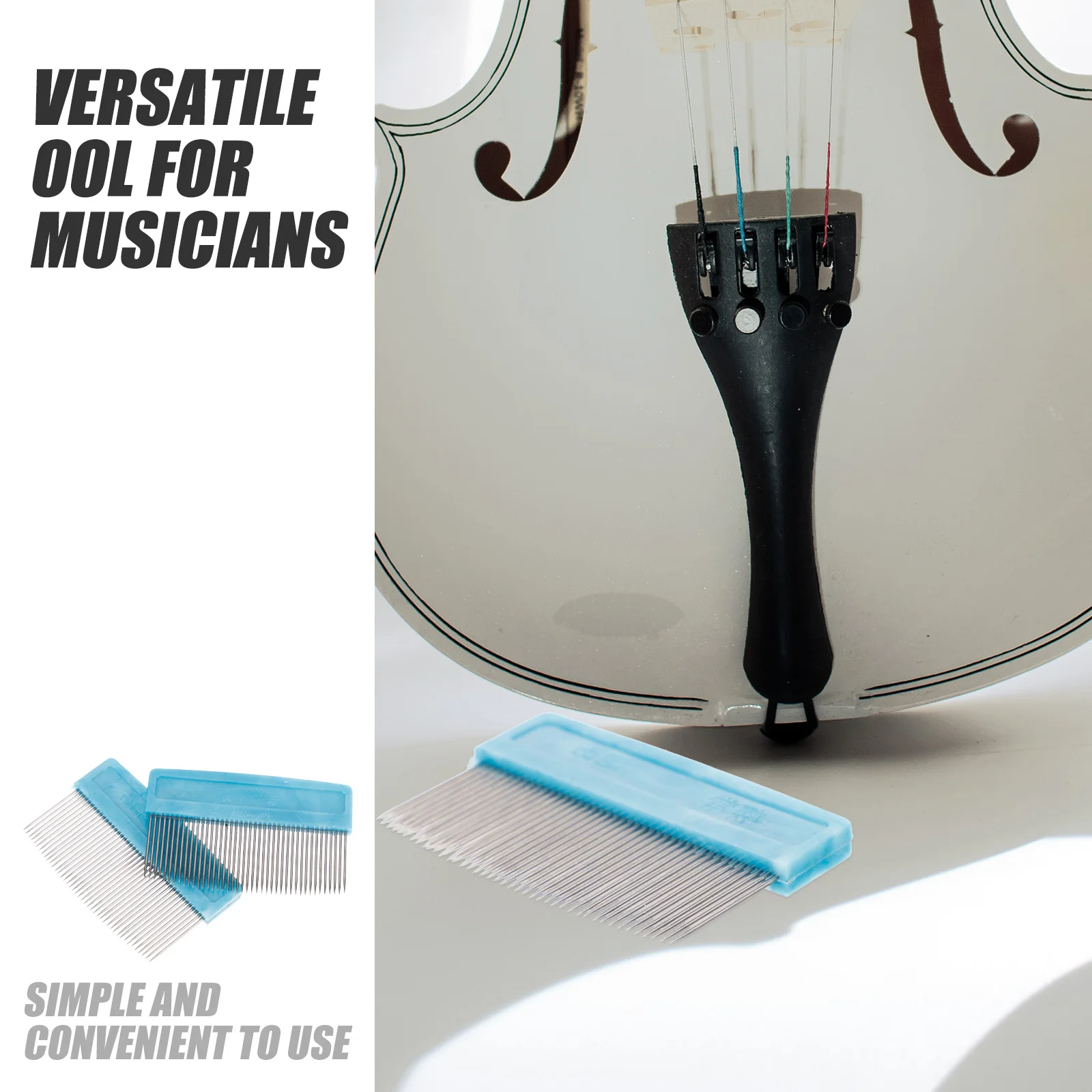 2 قطعة قوس الكمان مشط شعر الخيل قوي الحديد البلاستيك Luthier أداة القوس الشعر أداة تهذيب الشعر الكمان Erhu لوازم مشط شعر الخيل