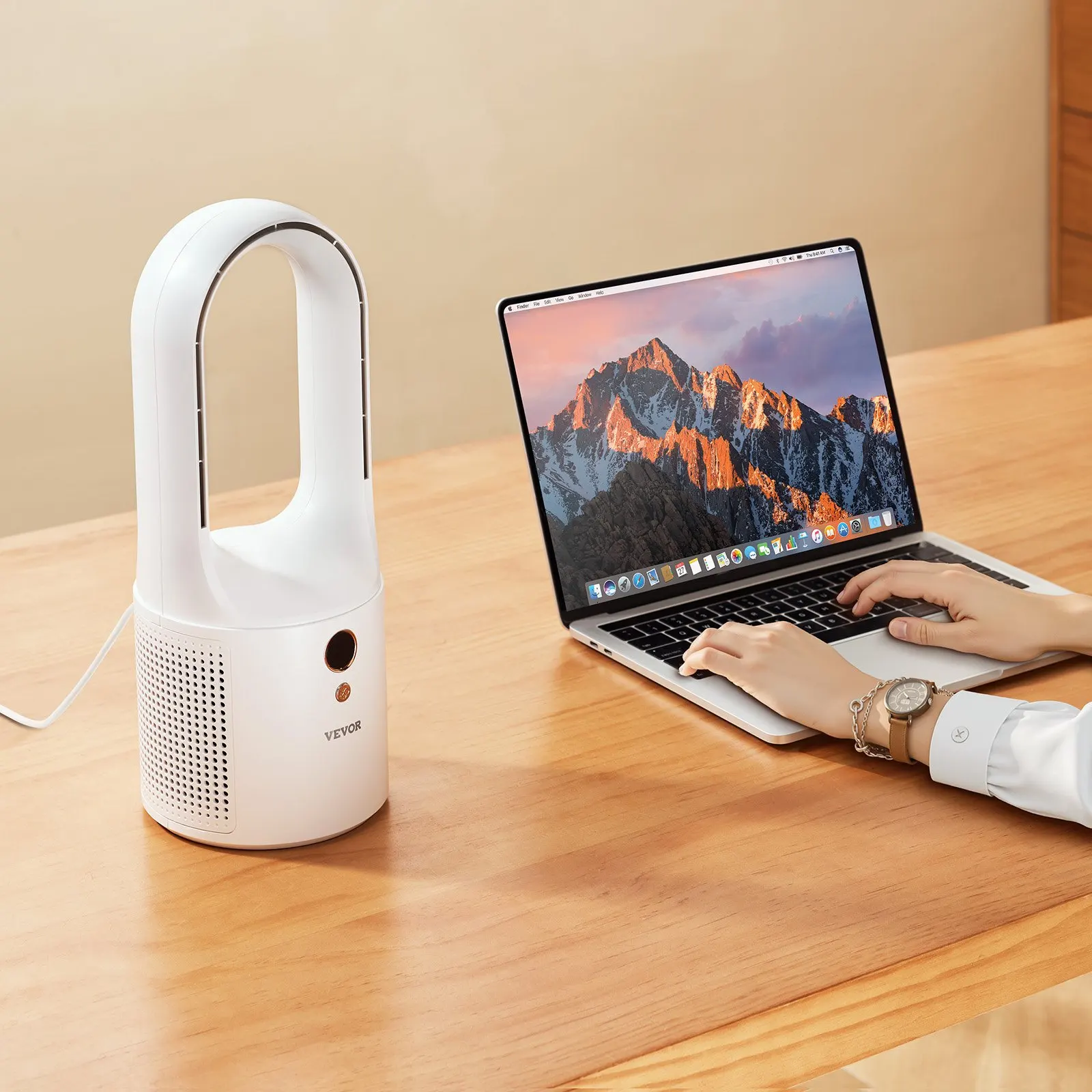 

Портативный настольный безлопастной вентилятор, 6-скоростной тихий настольный вентилятор для спальни и офиса