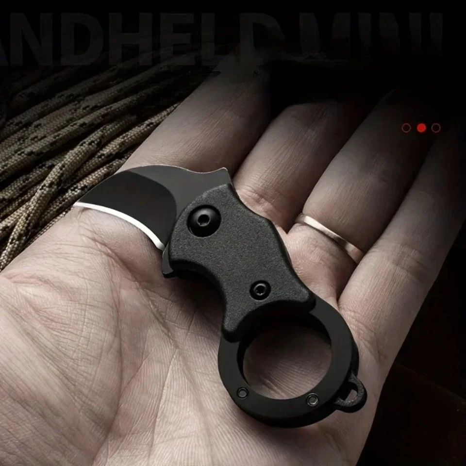 NUEVO Mini Navaja de Bolsillo con Llavero, Acero Inoxidable, para Camping, Pequeña, Portátil, Pelador, Hoja Fija, Herramienta Multiusos EDC con Cadena