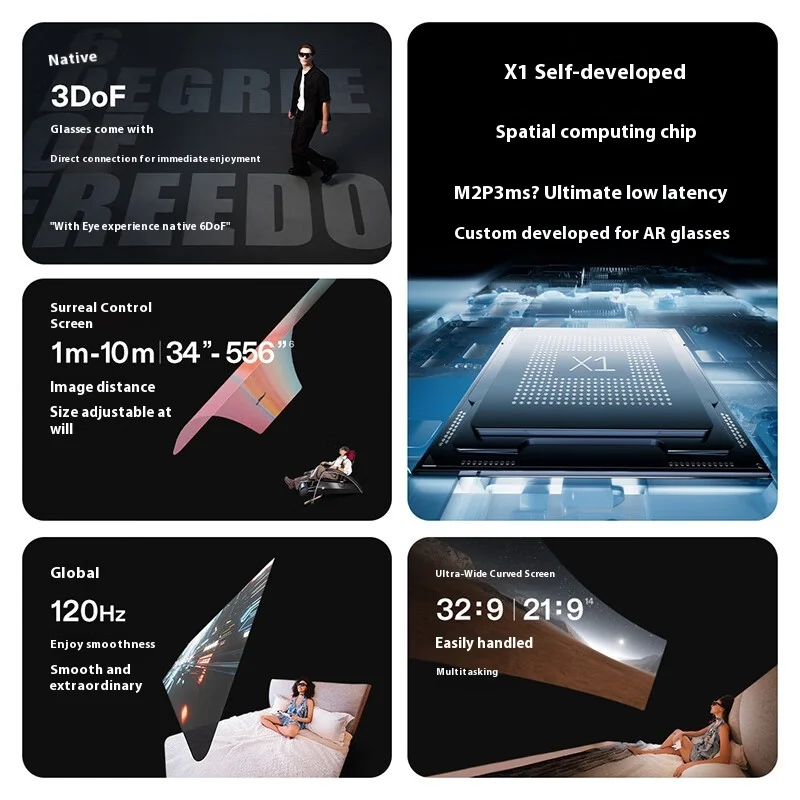 XREAL One Pro Intelligent Glasses Native 3DoF Space Hover X Prism New Generation Optical AR Glasses Mobile Projection Screen