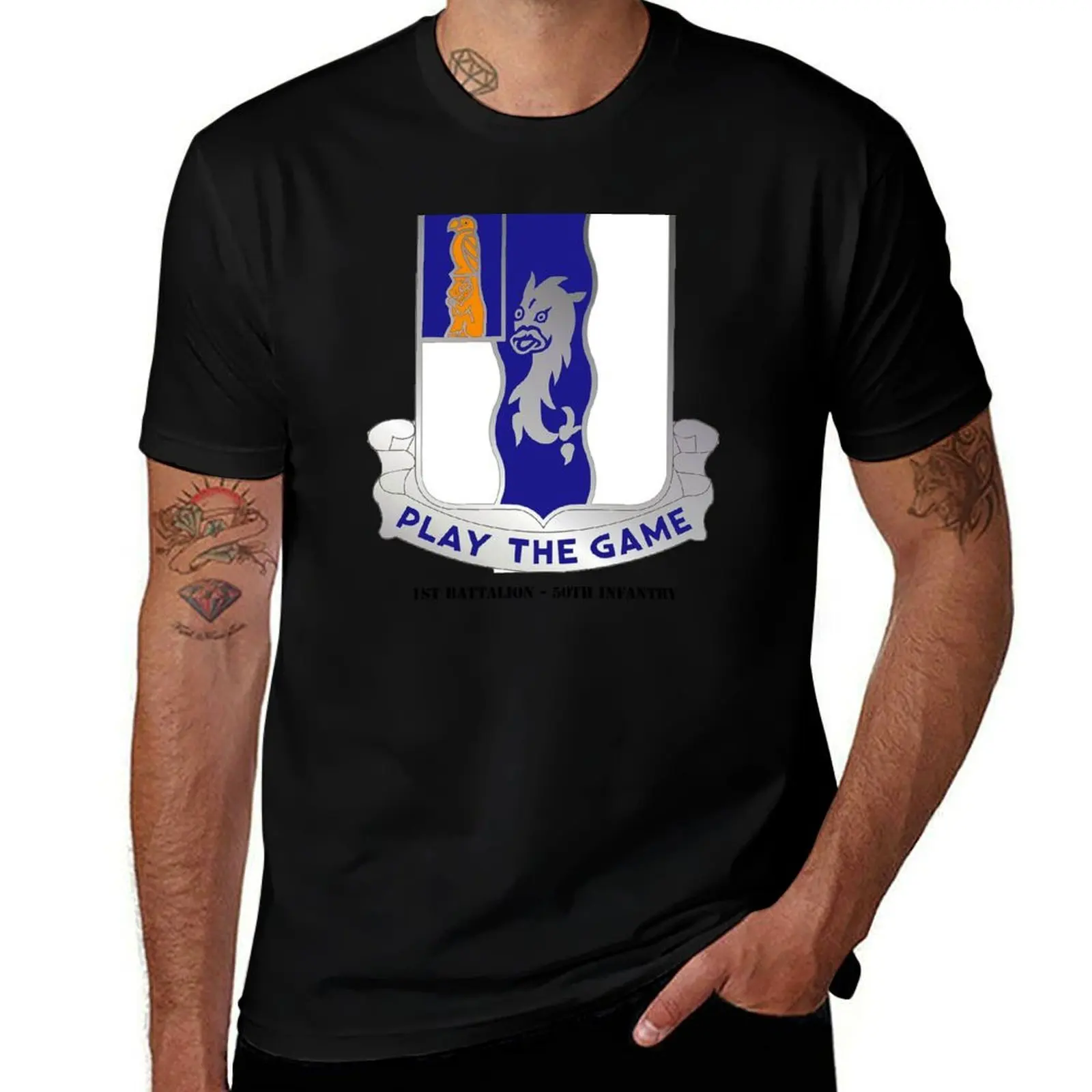1ST BATTALION, 50TH INFANTRY T-Shirt Urban Style Print T-Shirt