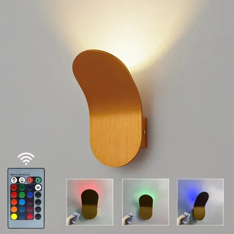 Modern Simple Design RGB Remote Control Wall Lamp for Corridor, Dining Room, Bedroom, Study, etc.