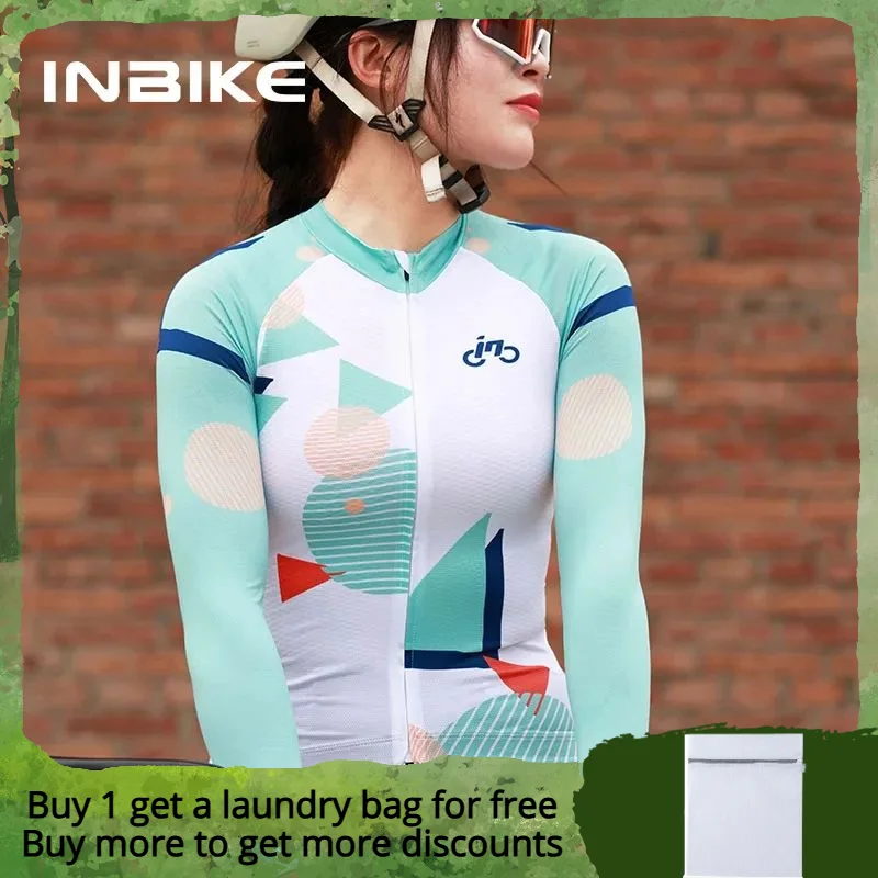 INBIKE Women Cycling Jersey Spring Autumn Long Sleeves Quick Drying Breathable Cycling Clothes For Women Cycling Shirt