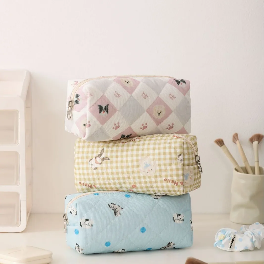 Examination Essential Corduroy Pencil Case Ins Style Stationery Storage Bag