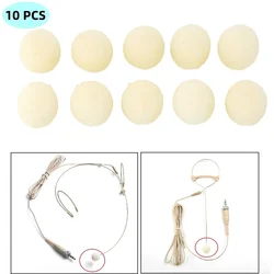 10Pcs Microphone Replacement Foam Microphone Windscreen Headset Cover Telephone Headset Mic Cover Windshied Headset Foam