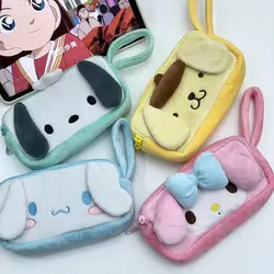 Sanrio Kuromi My Melody Cosmetic Bag Cinnamoroll Pom Pom Purin Pochacco Pencil Case stile giapponese peluche borsa regali ragazza