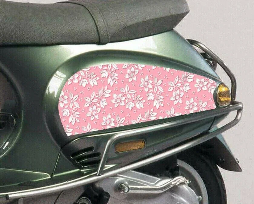 

For Fits for vespa ET2 / ET4 scooter side panel stickers /decals 2pcs pink flowers