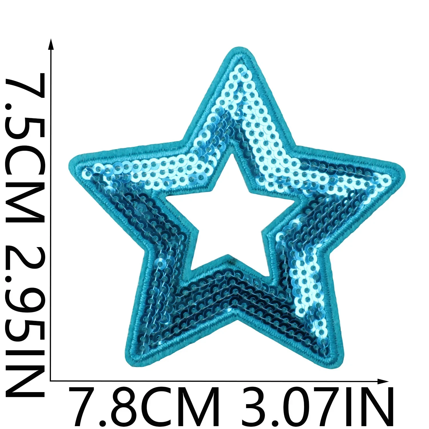 Iron on Vintage Cheerleading 1Pcs Sparkly Rainbow Sequin Star Patch, Applique for DIY Clothing Bags Hats Sewing Craft