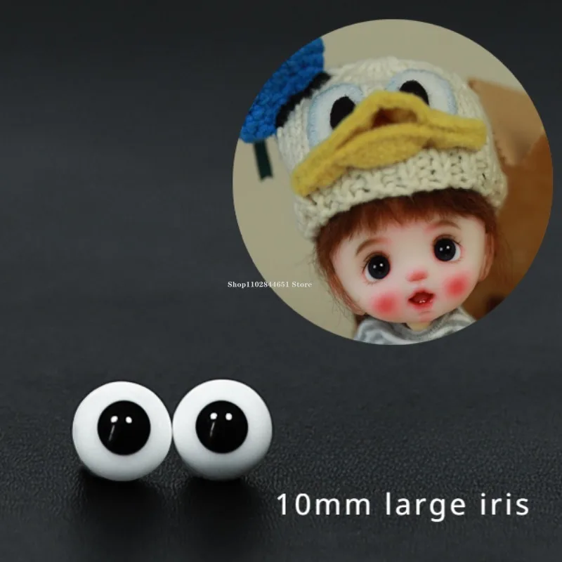 12/10/8/6MM Black Pearl Eyes Ob11 Baby Head Making Accessory
