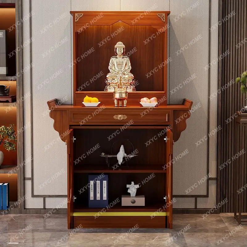 Lfull set of new hollowed-out table incense table housmandir cabinetehold Guanyin Shentai Buddha worship