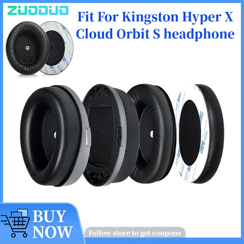 

Replacement Earpads for Kingston Hyper X Cloud Orbit S Earmuffs Ultra-soft Sponge Cushion Cover Headphone