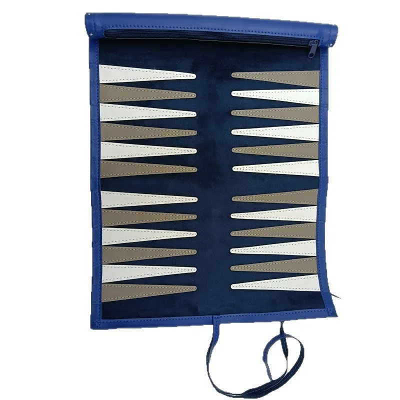 Manufacturer wholesale reel backgammon set outdoor travel portable backgammon board high-grade leather chess