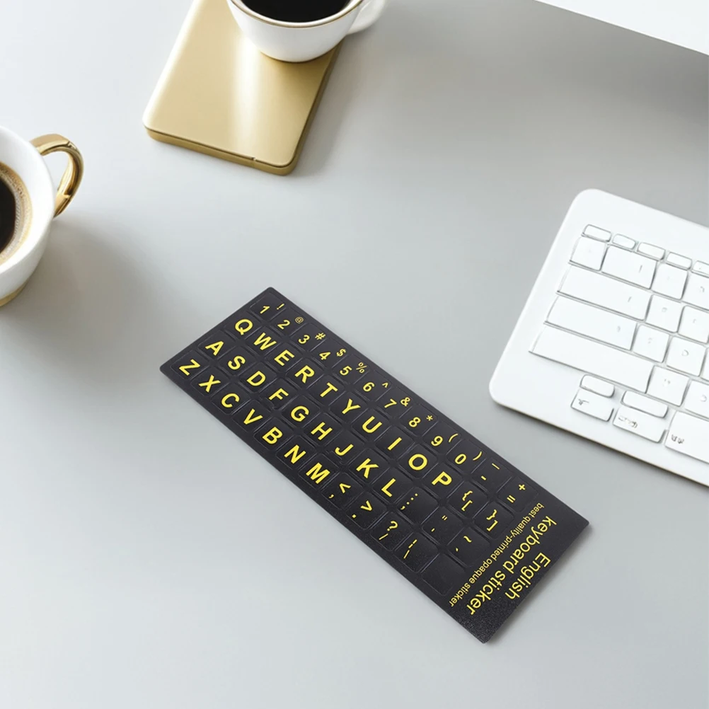 

2pcs Keyboard English Replacement Cover for Laptop Desktop Computer Alphabet Stickers Universal Waterproof Dustproof