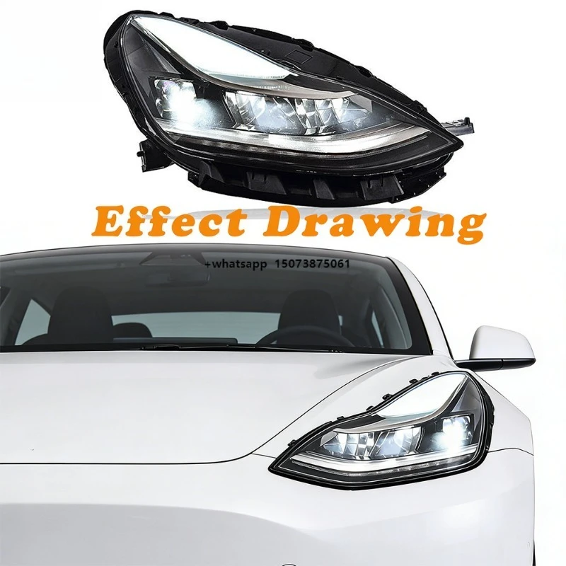 

Model3 ModelY 12V LED Headlight Assembly with Modified Daytime Running Streamer Turn Signals for Retrofit Upgrade