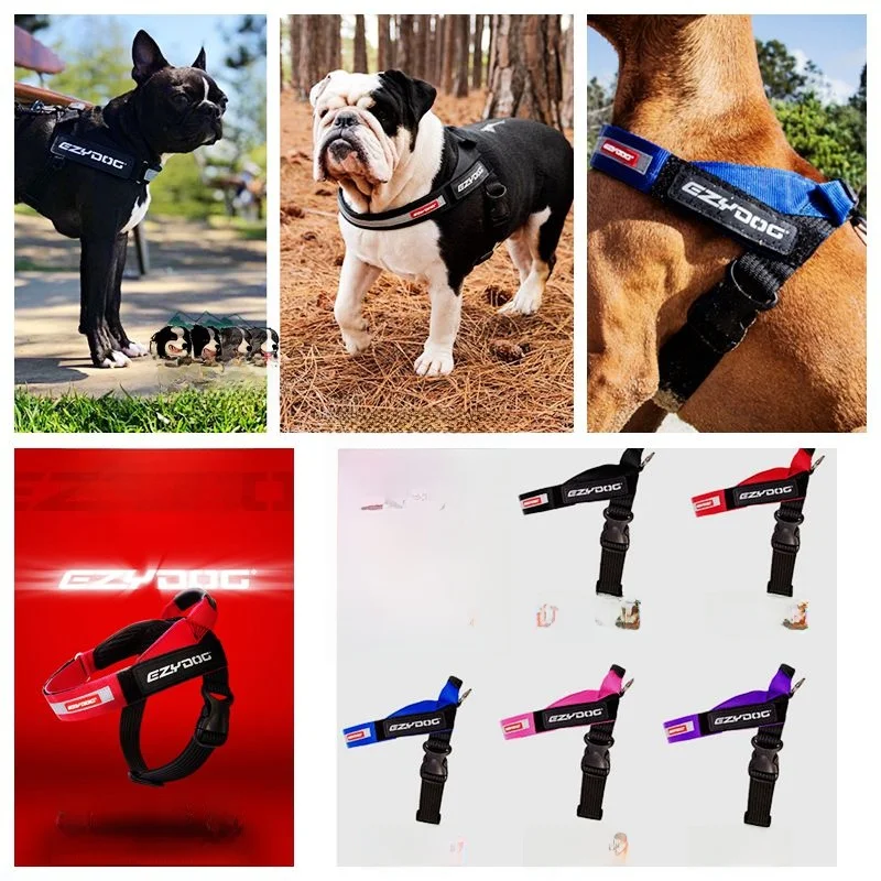 

New EZYDOG Ergonomic Saddle Chest Ba Training Reflective Side Stiing Anti-impact Lea for Dogs Pet Supplies /Dog