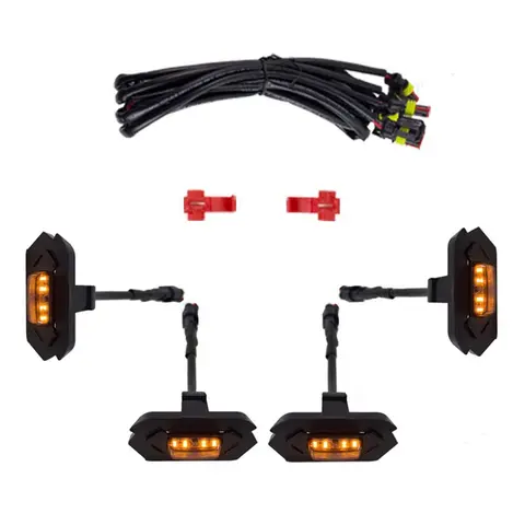 앰버 LED 라이트 옐로우 랩터 스타일 램프 포드 레인저 T9 2023 2024 반투명 하우징 그릴 그릴 Led 전면 안개등에 적합