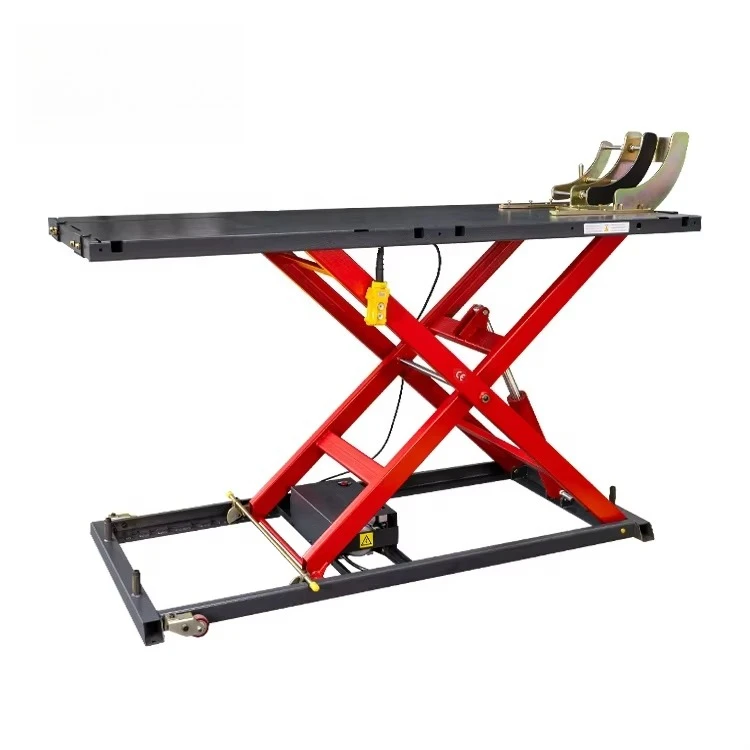 Red 1000lb Steel Motorcycle Lift Ramps Hydraulic Motorcycle Lift