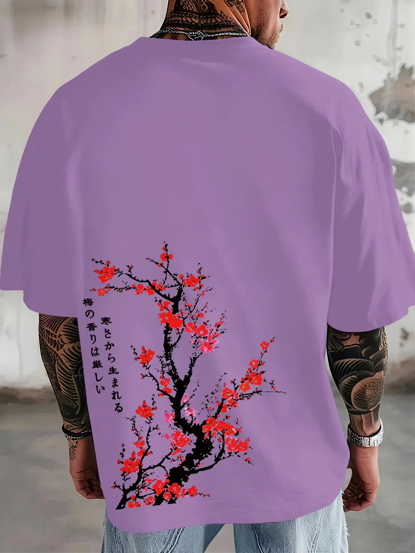 T-Shirts - Zomer heren oversized T-shirt met Japanse