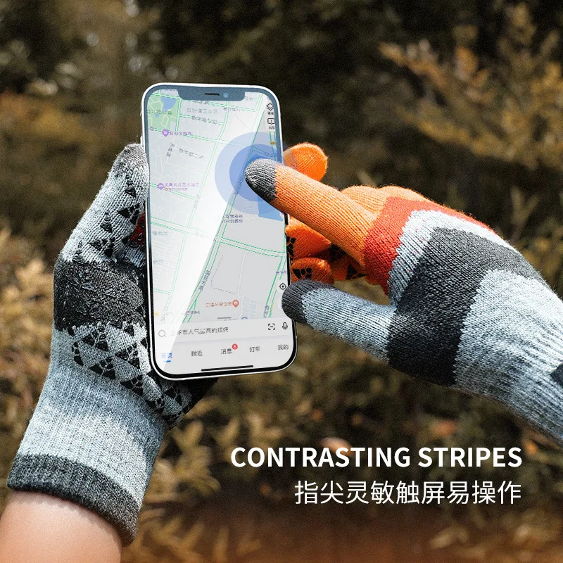 Winter Gloves for Men Women, Warm Touchscreen Cold Weather Gloves,Wool Knit Thermal Adults Gloves for Driving Texting