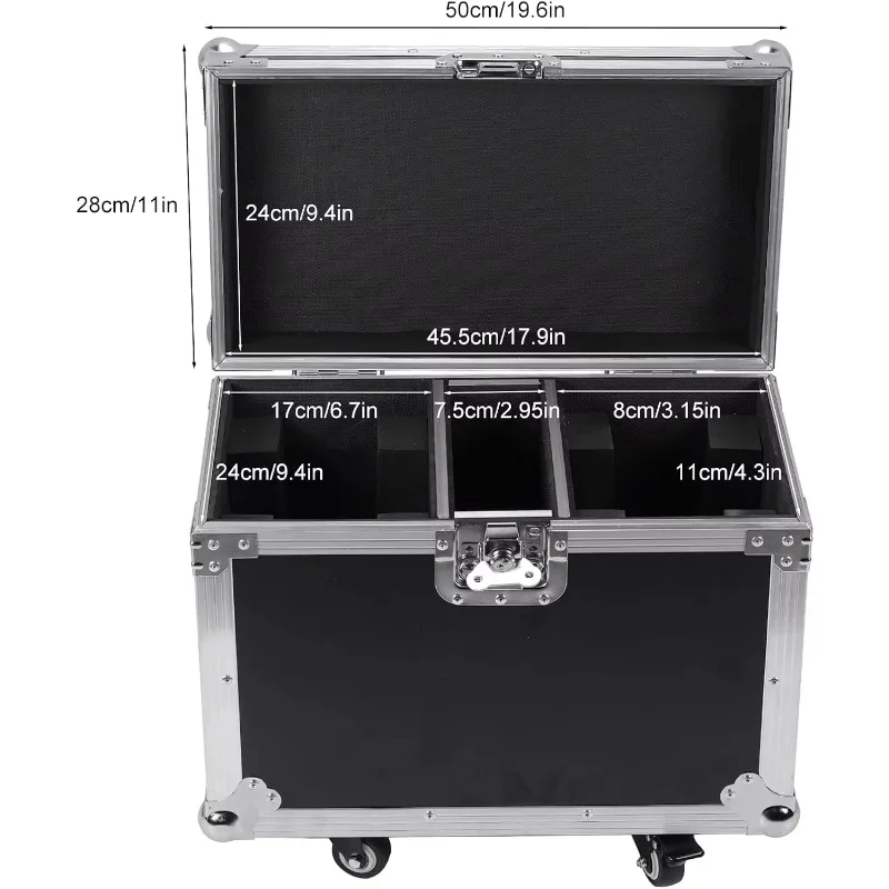Custom Stage Lights Road Box Beam of Light Mobile Headlights Flight Case DJ Audio Hardware Line Array Aluminum Case with Wheels