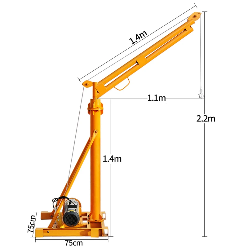 Materiale da costruzione sollevamento paranco carico 200-500kg gru da carico fissa personalizzata