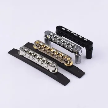 【Hecho en Corea】 Puente de sillín Tune-O-Matic Roller para guitarra de jazz LP SG Archtop con base de ébano