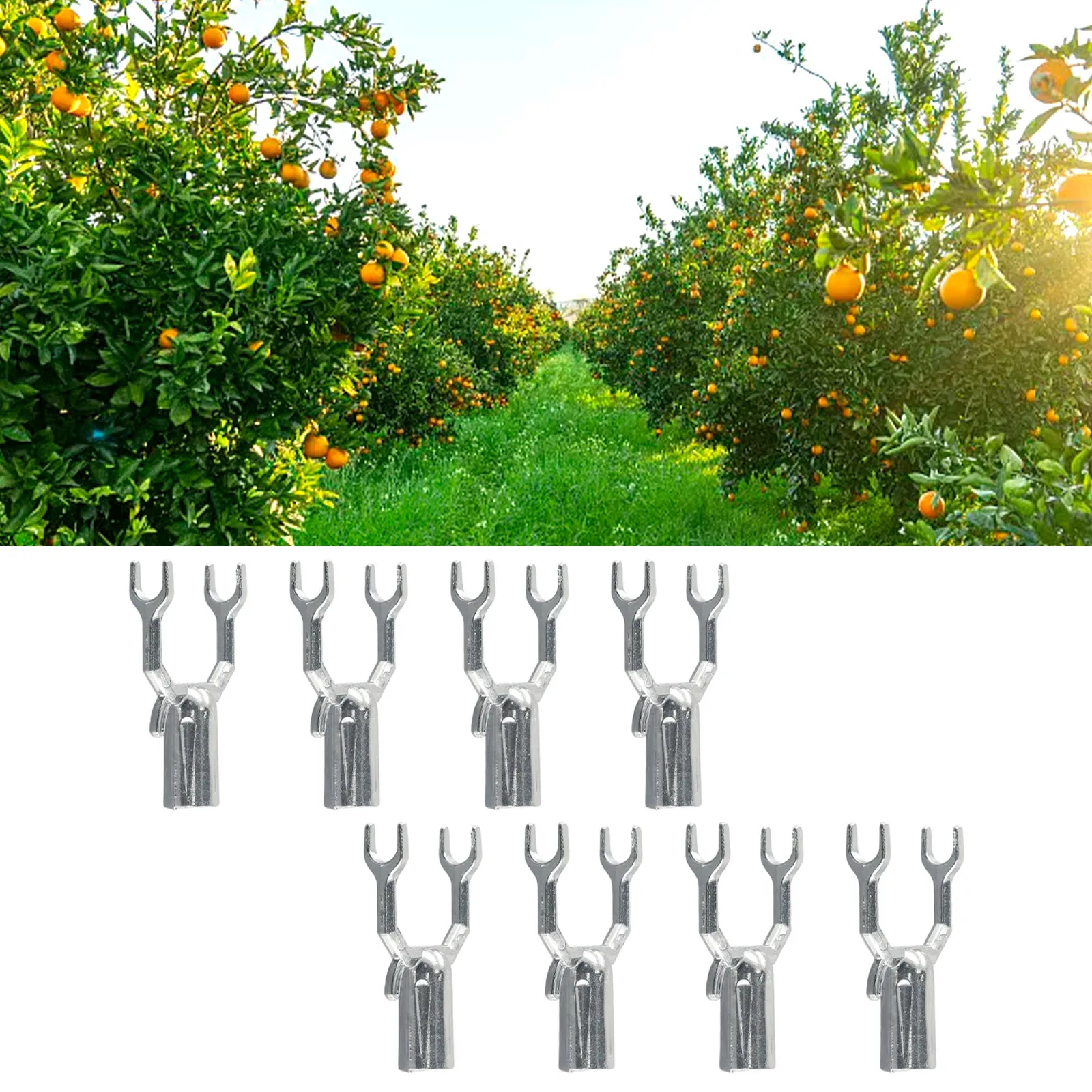 8pcs Branch Supports Branch Crutch Aluminium Alloy Fruit Tree Branch Bracket 10X6X1.9cm For Modeling Securing Plant Care Parts