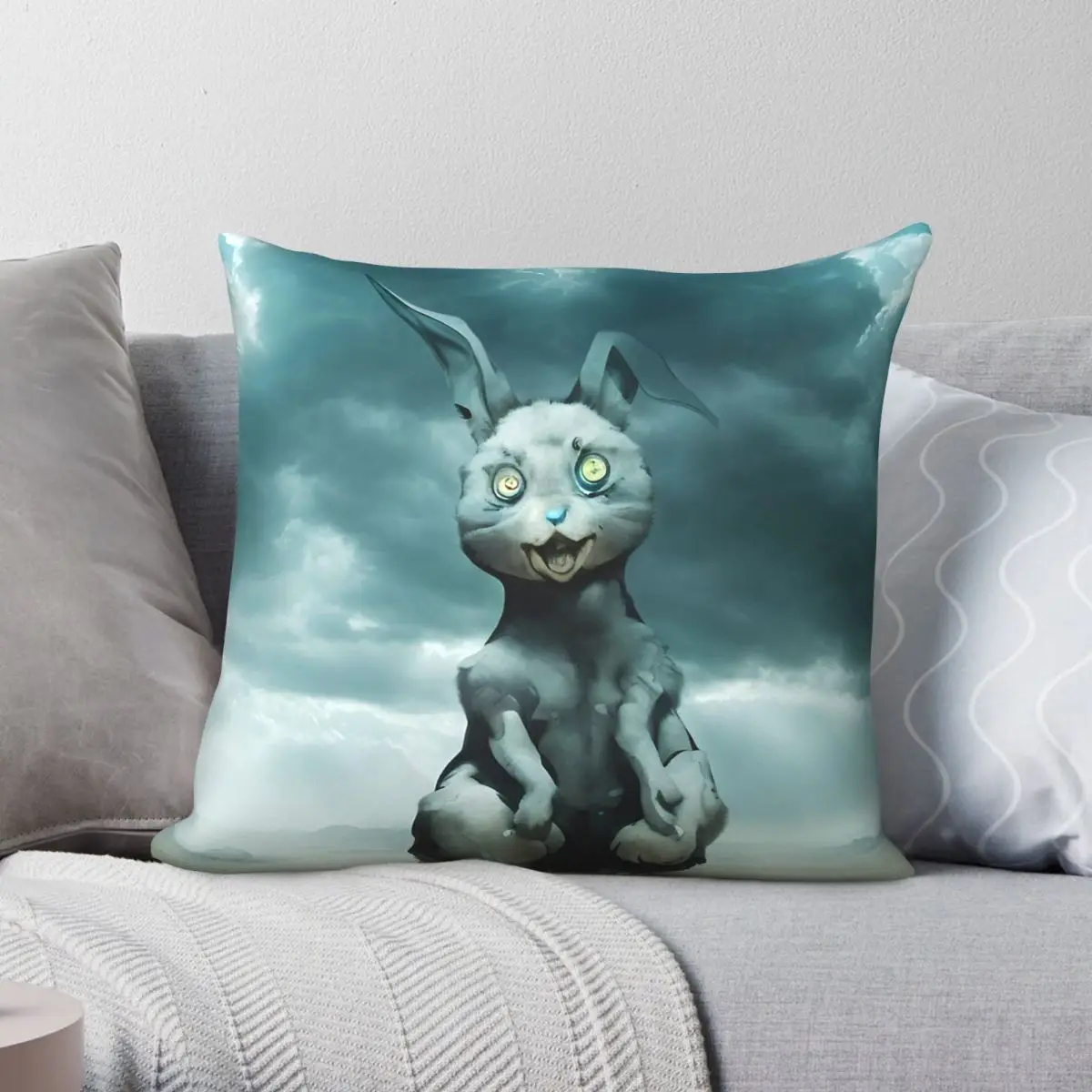 Sinister Bunny Killer Bunnies Square Pillowcase Polyester Linen Velvet Creative Zip Decor Home Cushion Cover