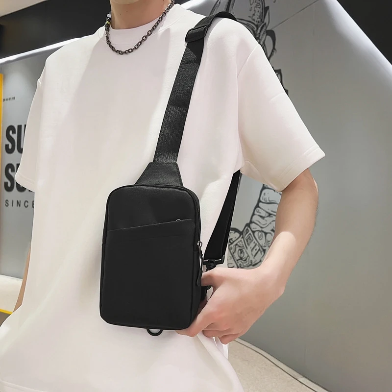 Trendy Men's Chest Bag Shoulder Bag Oxford Cloth Sling Crossbody Small Square Bag For Women Men