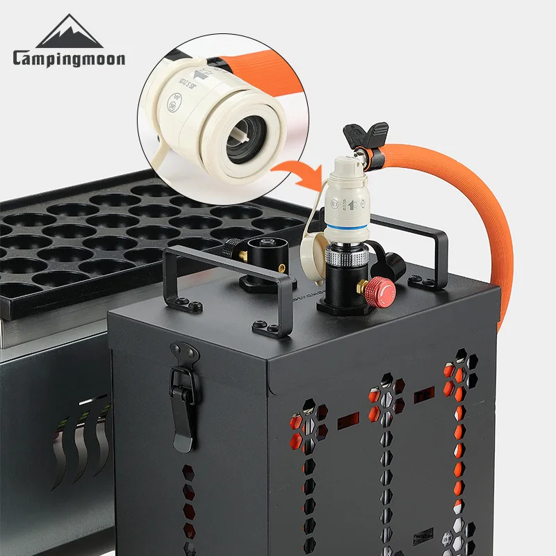 CAMPINGMOON Z-SG Adaptador de gas con punta de bambú para estufa doméstica - Compatible con manguera de caucho japonesa para conexión de gas de montaña