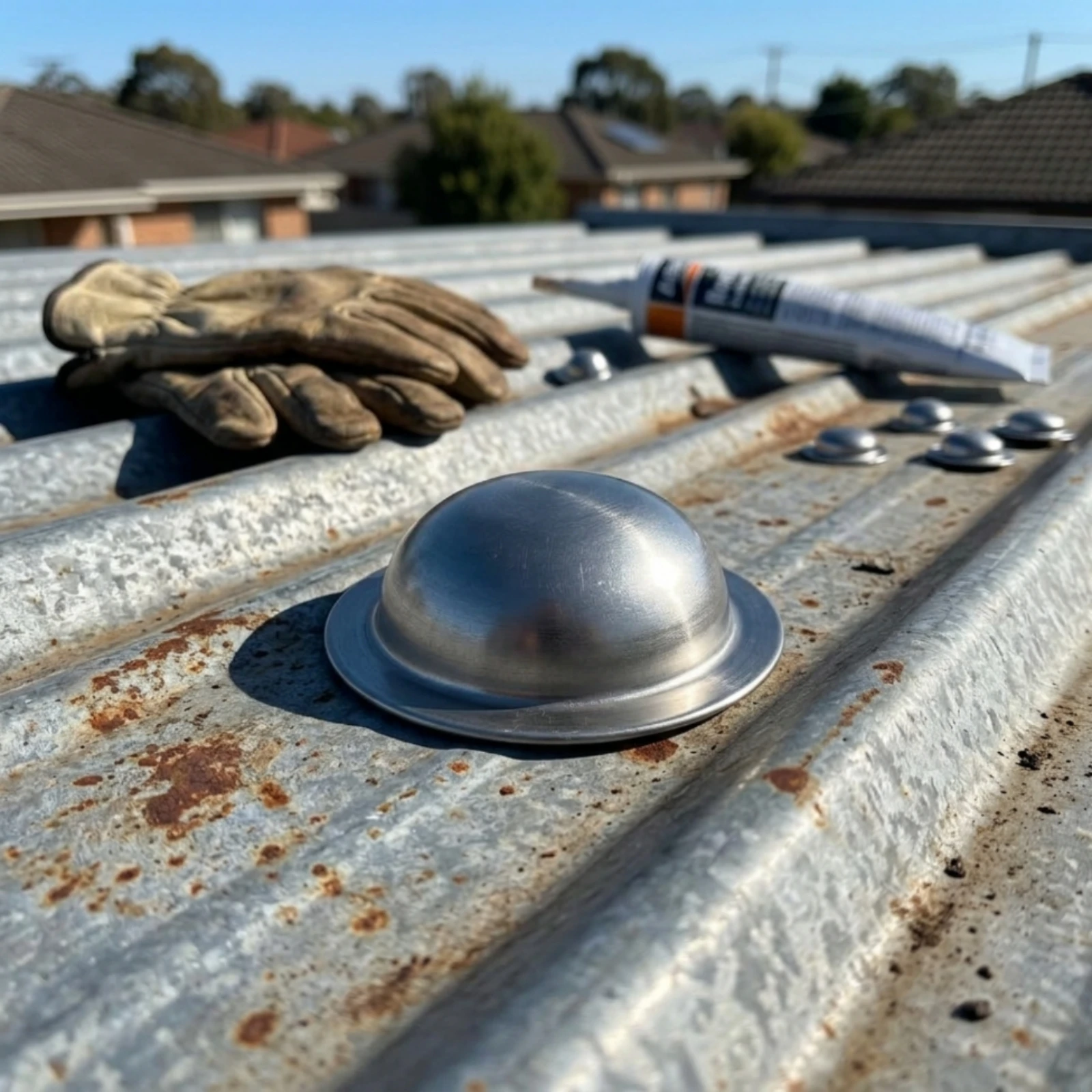 150 Pieces Metal Roof Screw Cap Round Metal Roof Screw Caps Rustproof Galvanized for Roofers