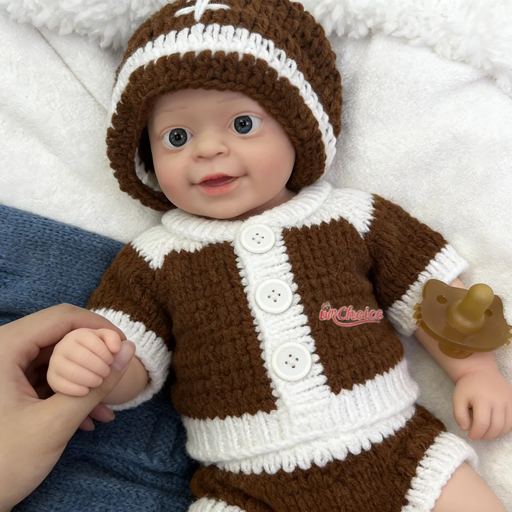 

18-дюймовая коллекционная кукла для мальчиков, полностью силиконовая, Reborn Baby, с открытым ртом, реалистичное зерно кожи для художников, реквизит для фотосъемки