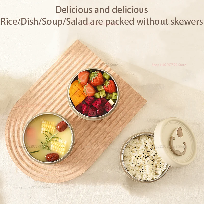 صندوق غداء معزول من الفولاذ المقاوم للصدأ لعمال المكاتب والطلاب صندوق بينتو مختوم متعدد الطبقات لتخزين المواد الغذائية الآمنة في الميكروويف