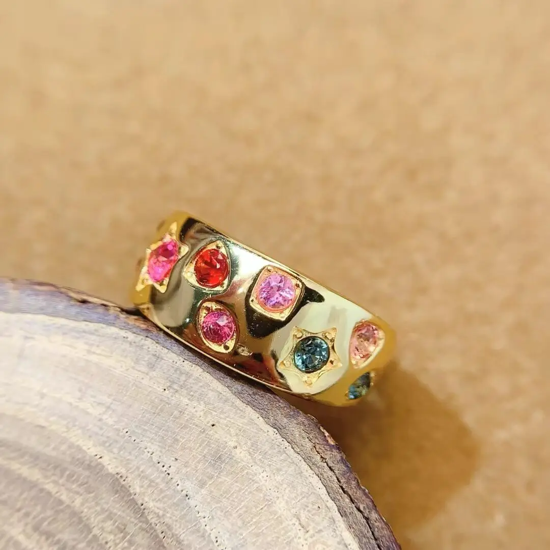 KJJEAXCMY S925 Pure Silver Inlaid Natural Spinel Simple Elegant Women's Ring Drop High Clarity  Support Testing New Year's Gift