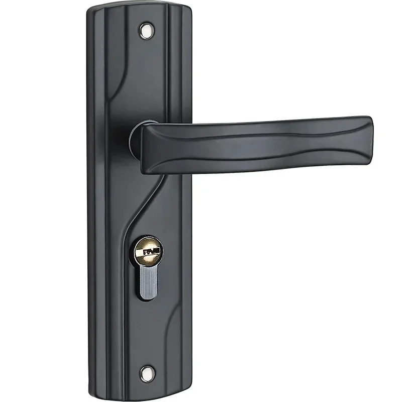Door Handle Lock Manganese Steel Silent Bearing Universal Door Lever Lock Set with Keys for Home Bedroom Black Keyed Entry Lock