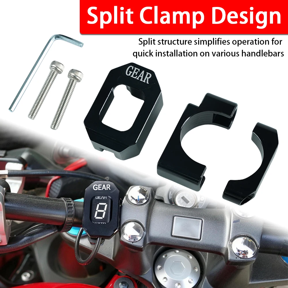 Fit For Universal Motorcycle Accessories CNC Aluminum Alloy Gear Position Indicator Bracket 22-28mm Handlebar Mount Cover