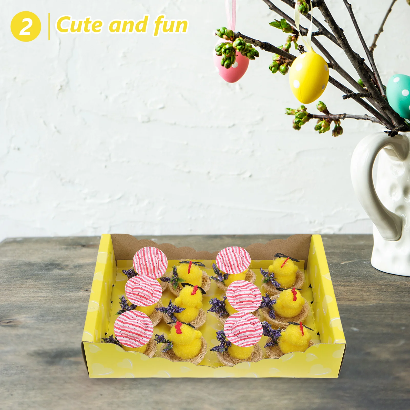 

12Pcs Miniature Chick Collection Realistic Design Easter Theme Chickens for Festive Decorations Tiny Animals for Crafting