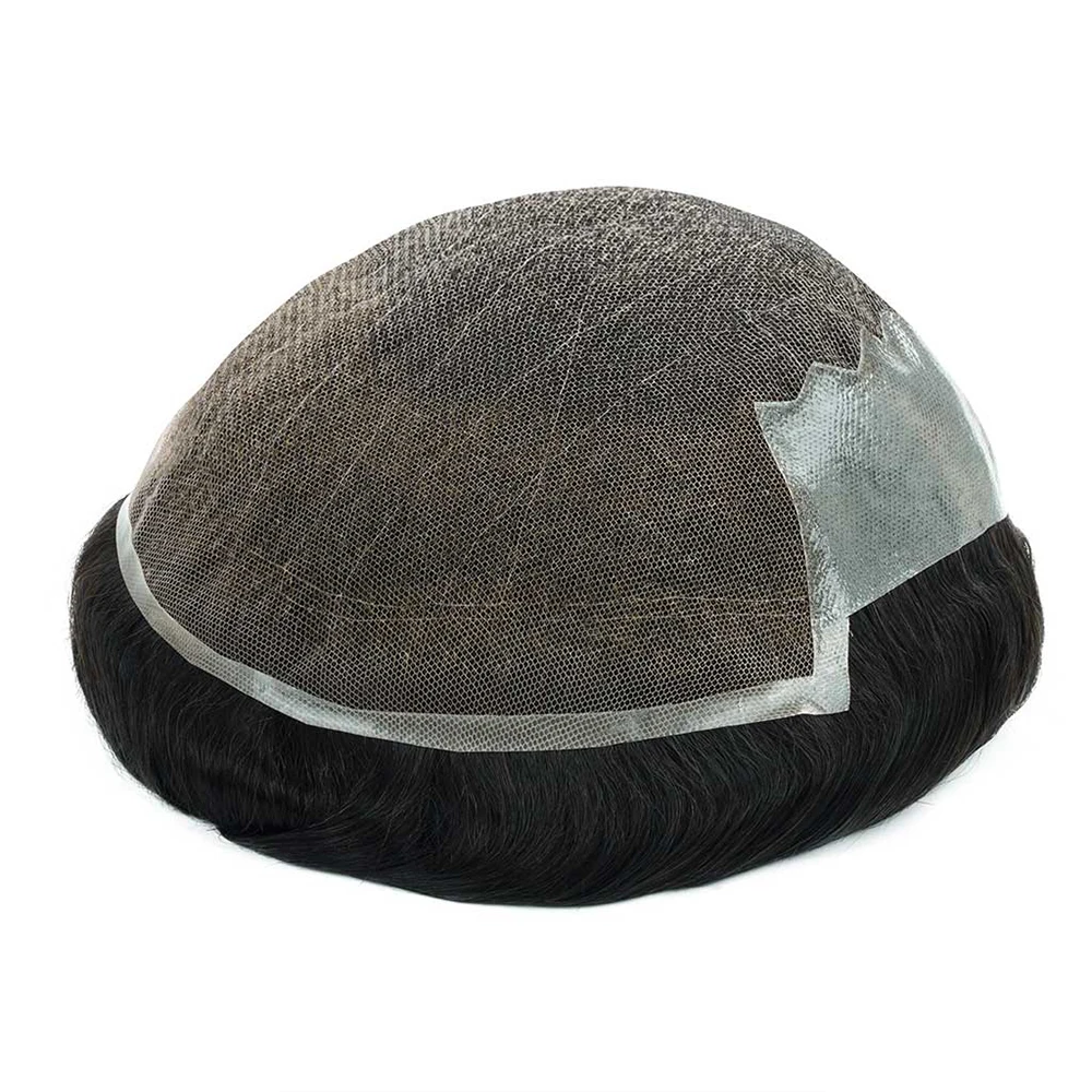 

100% человеческие волосы 8x10 дюймов, мужские парики, парик Q6, стиль, кружевная передняя часть и поликожа, замена волос, шиньон на складе